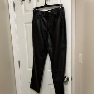 Black Faux Leather Pants
